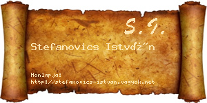 Stefanovics István névjegykártya