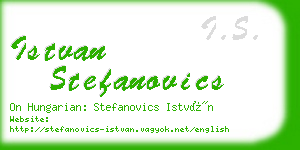 istvan stefanovics business card